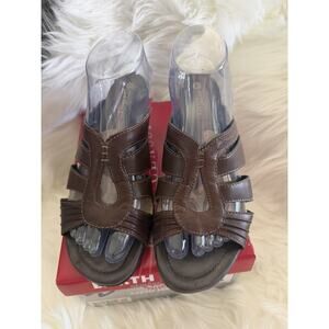 Earth Spirit Classics Melany Women's Size 8 Brown Sandals Strappy Leather Mule